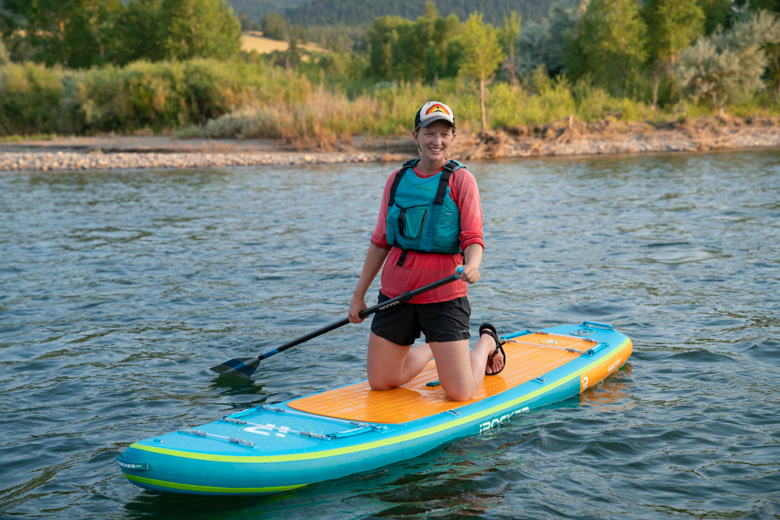 iRocker All-Around 11' 7.0 (kneeling on board)