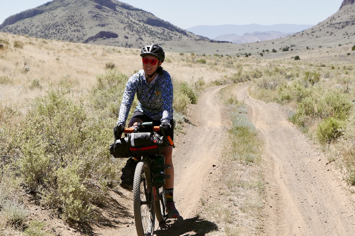 Maggie on a bikepacking trip on the Continental Divide
