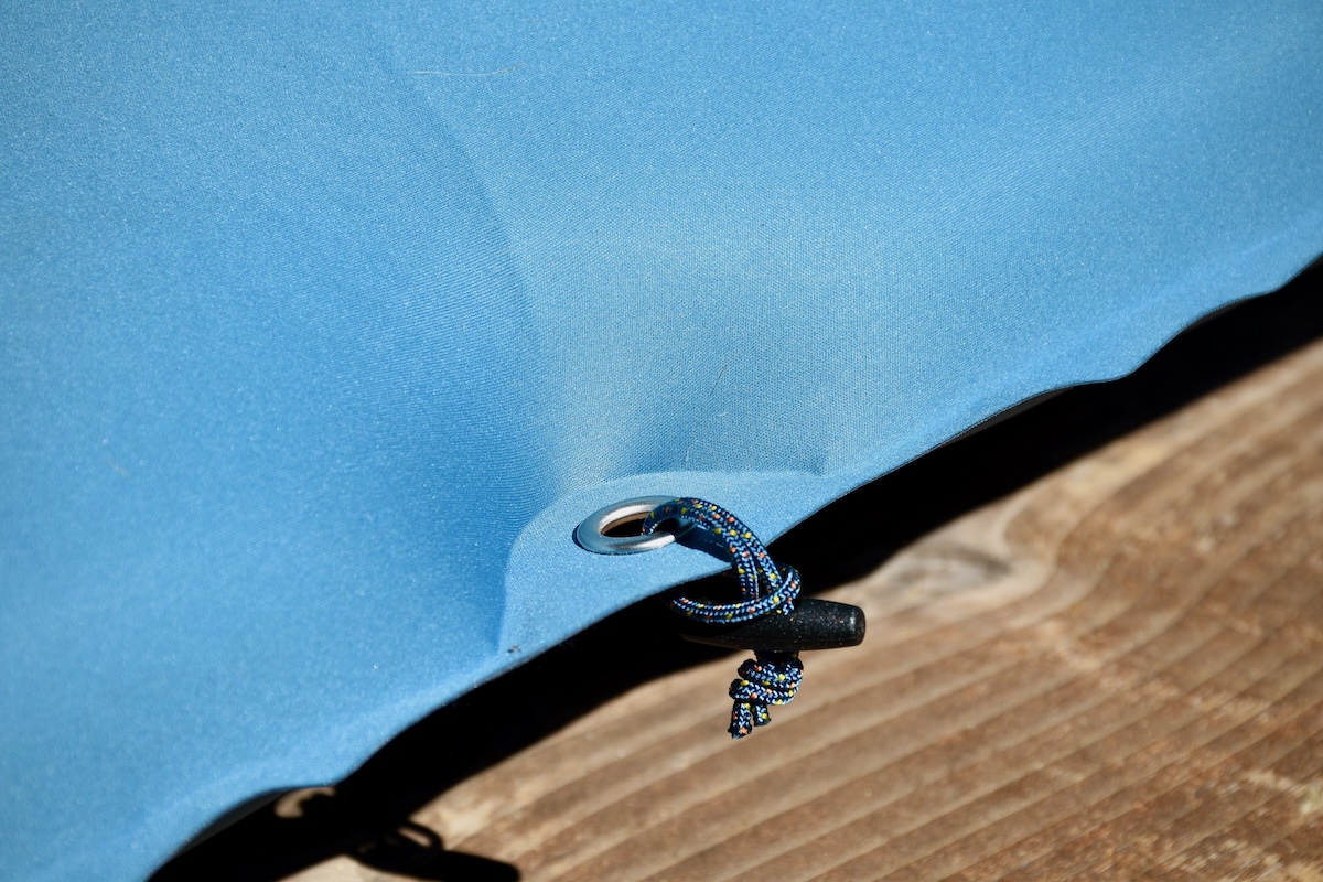 The REI Campwell mat attachment points for a cot