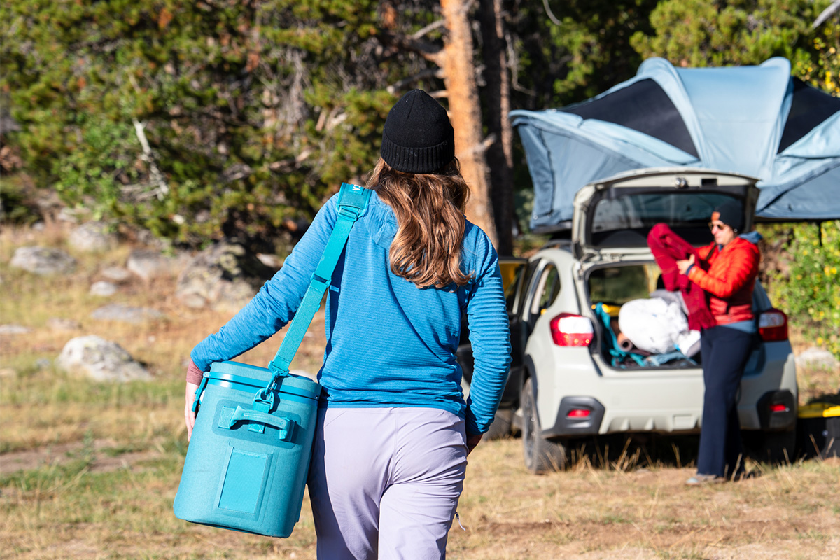 Soft cooler (carrying Orca Wanderer over shoulder)