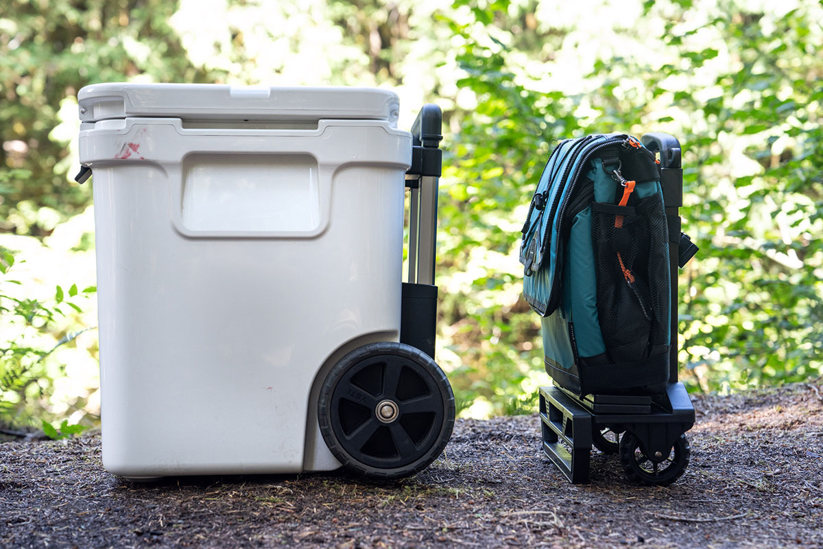 A side-by-side comparison of the Yeti Roadie cooler to the foldable Arctic Zone Titan 60.