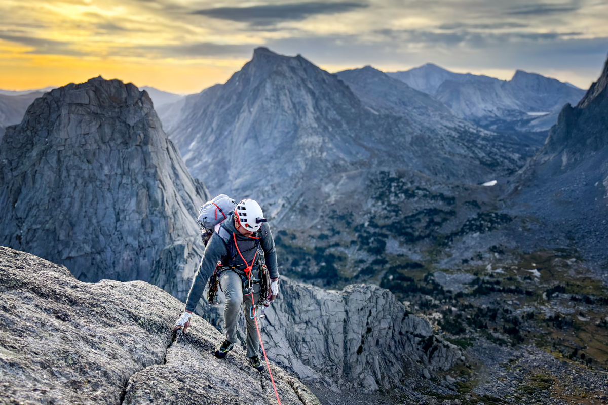 Climbing backpacks (following climb at Cirque of the Towers) 