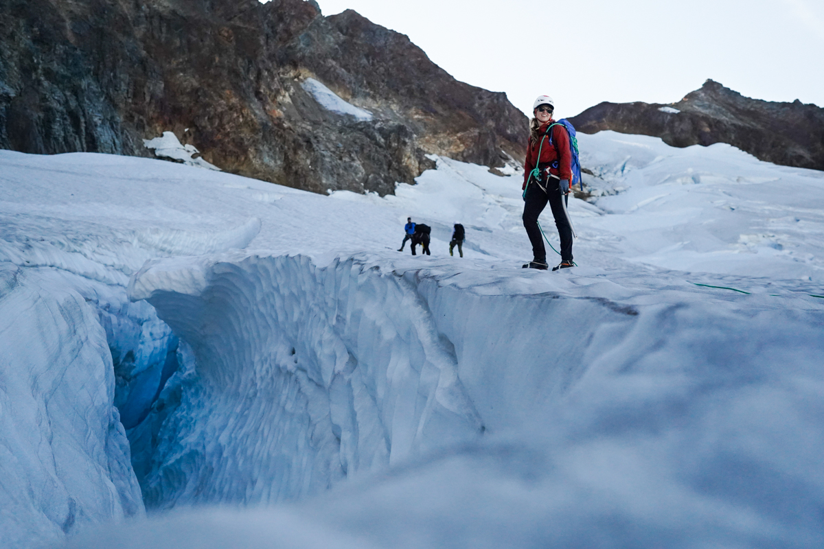 Alpine climbing with a Petzl helmet