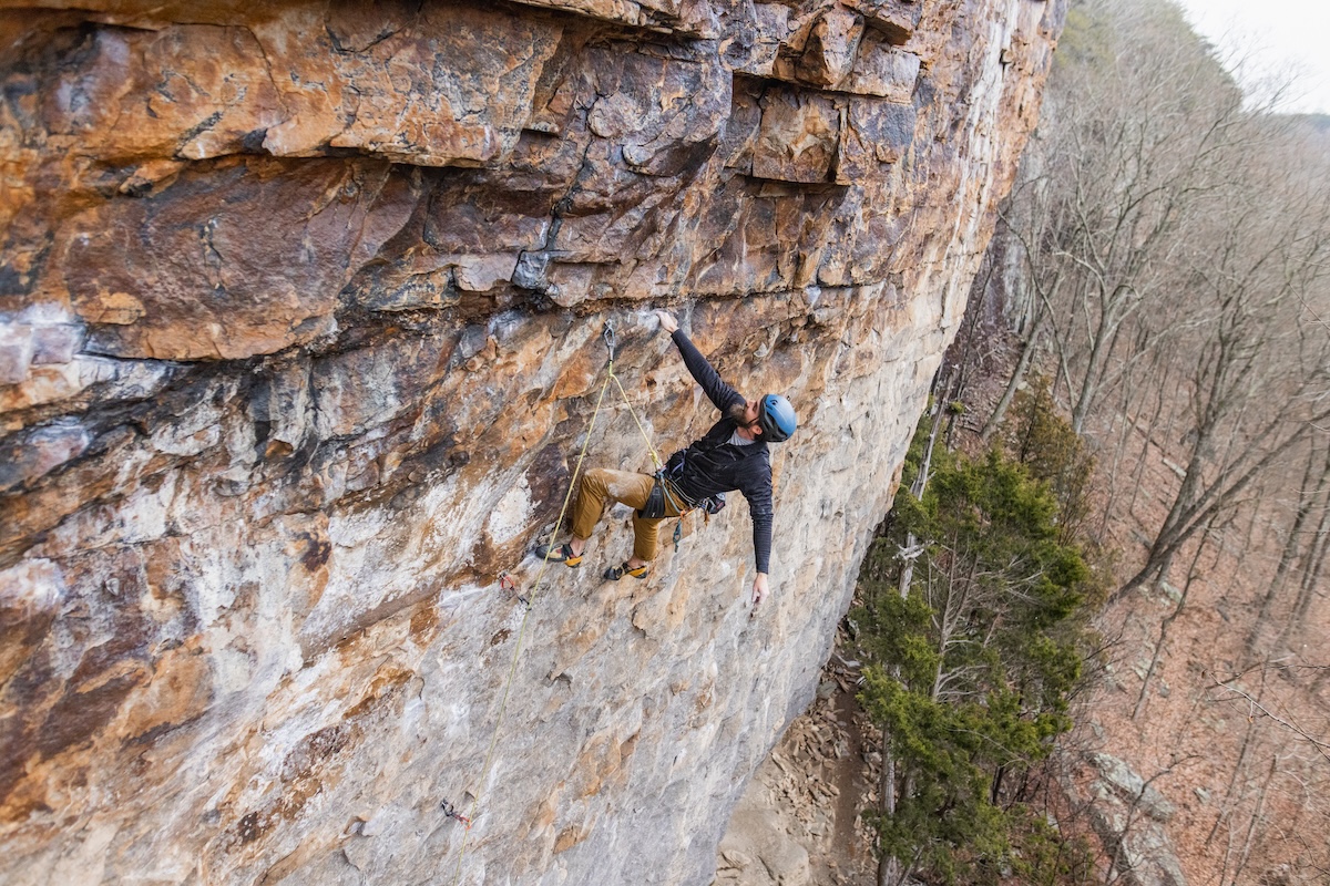 Climbing with a BD helmet in Chattanooga