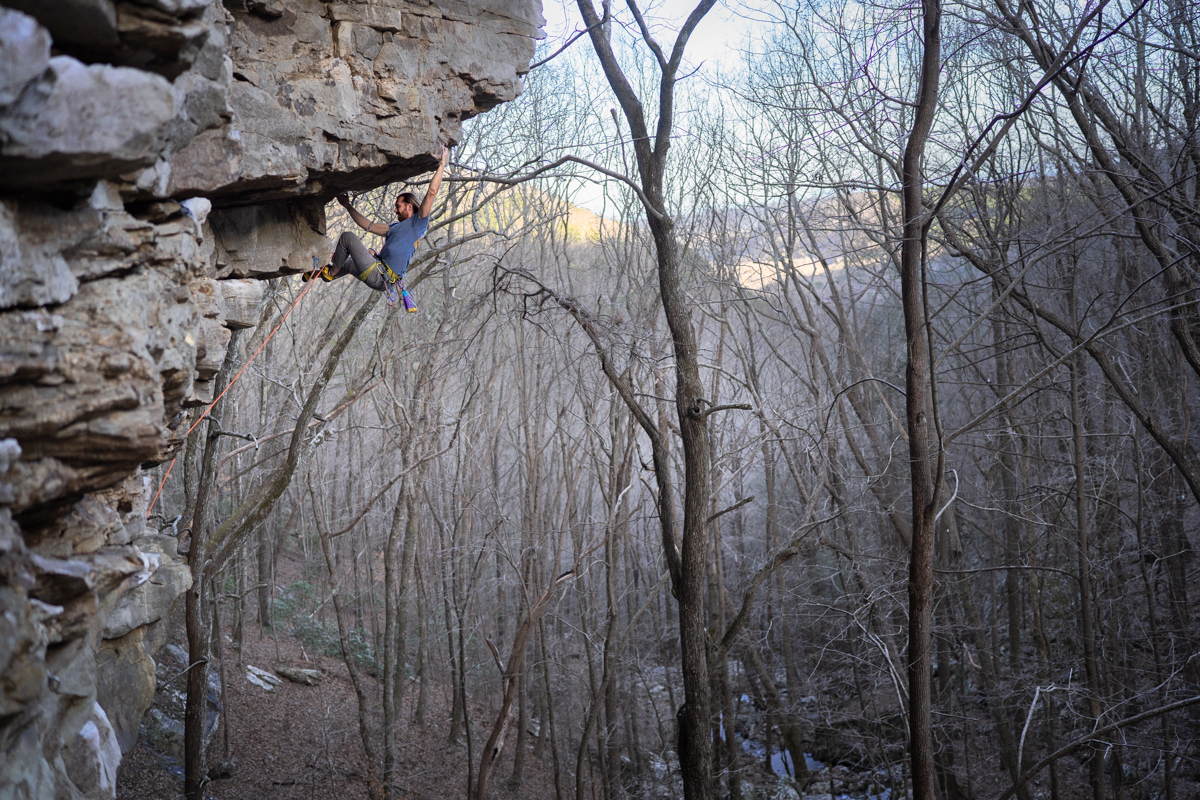 Climbing steep routes in Chattanooga