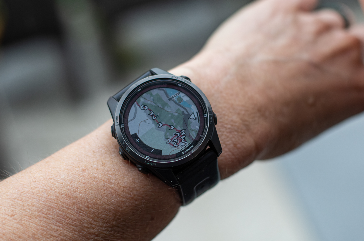 Map display on Garmin's Fenix 7 Pro fitness watch