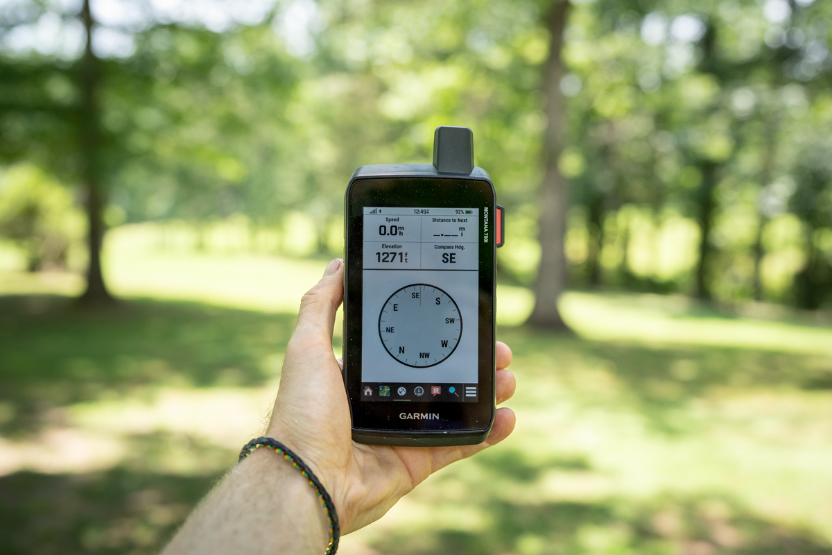 Compass interface on the Garmin Montana 700i