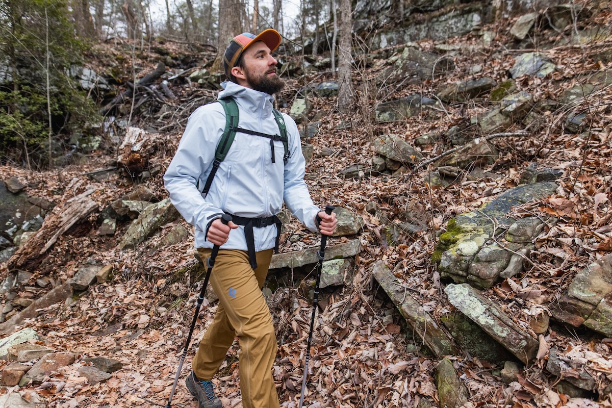 Hiking in Black Diamond rain pants