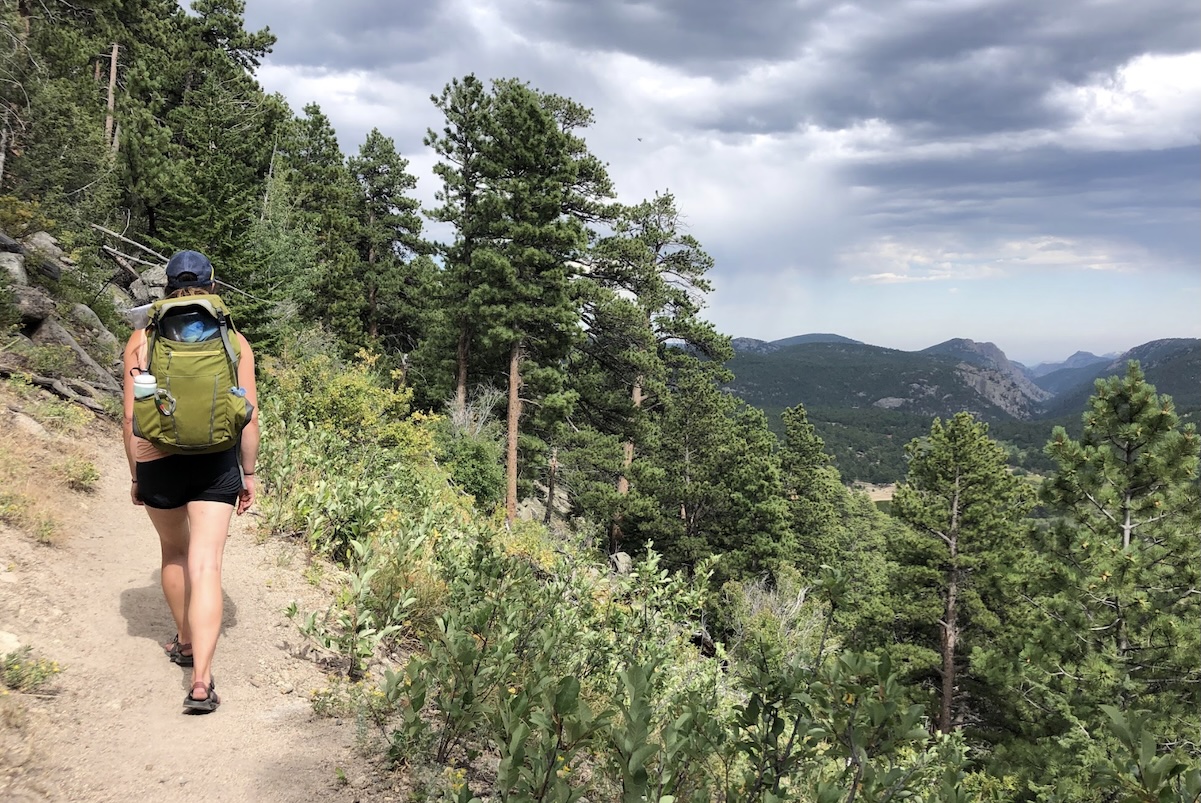 hiking down the trail in chaco z cloud 