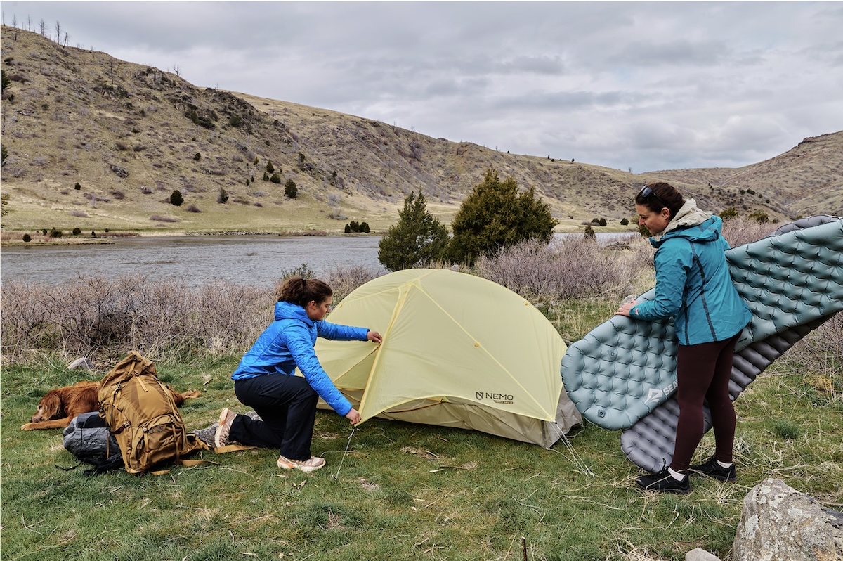 carrying two ultralight sleeping pads