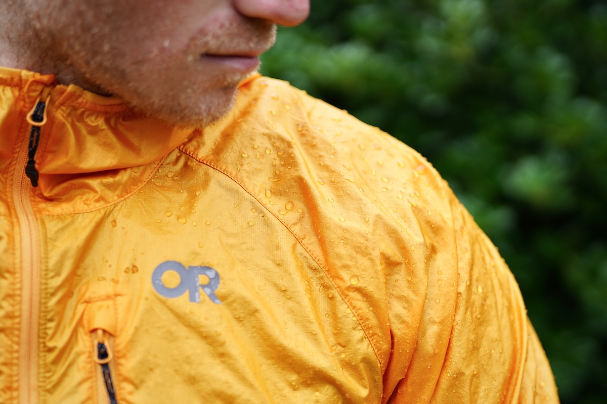 DWR coating on a OR windbreaker jacket