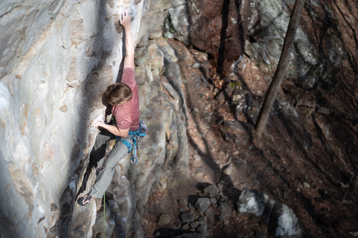 Men's Climbing Pants (climbing at the Bachelor Buttress in Chattanooga)