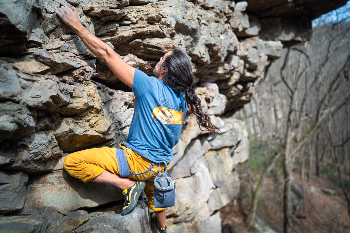 Men's Climbing Pants (closeup of pants rolled up)