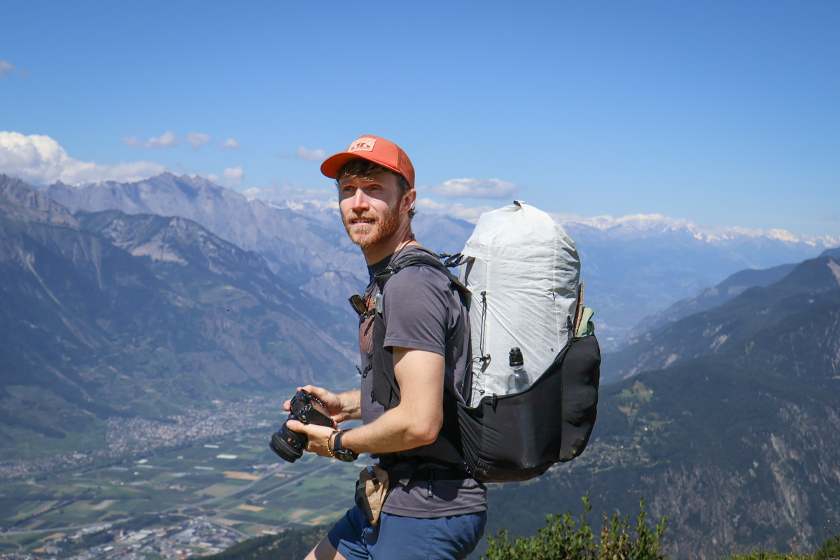 Hiking in the Alps with a Rab shirt
