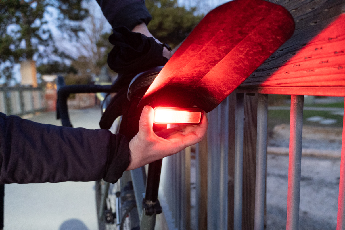 Bike lights (Knog Blinder Link in use)