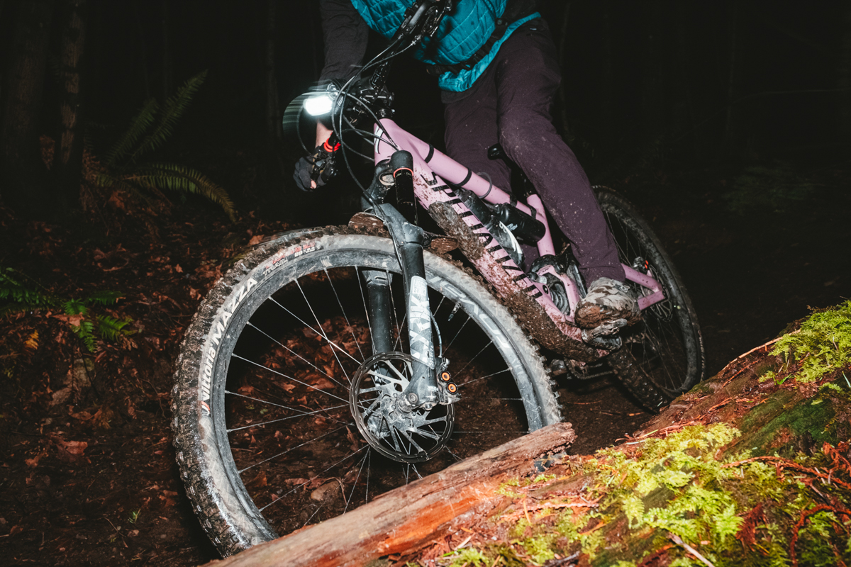 Bike lights (mountain bike with headlight)