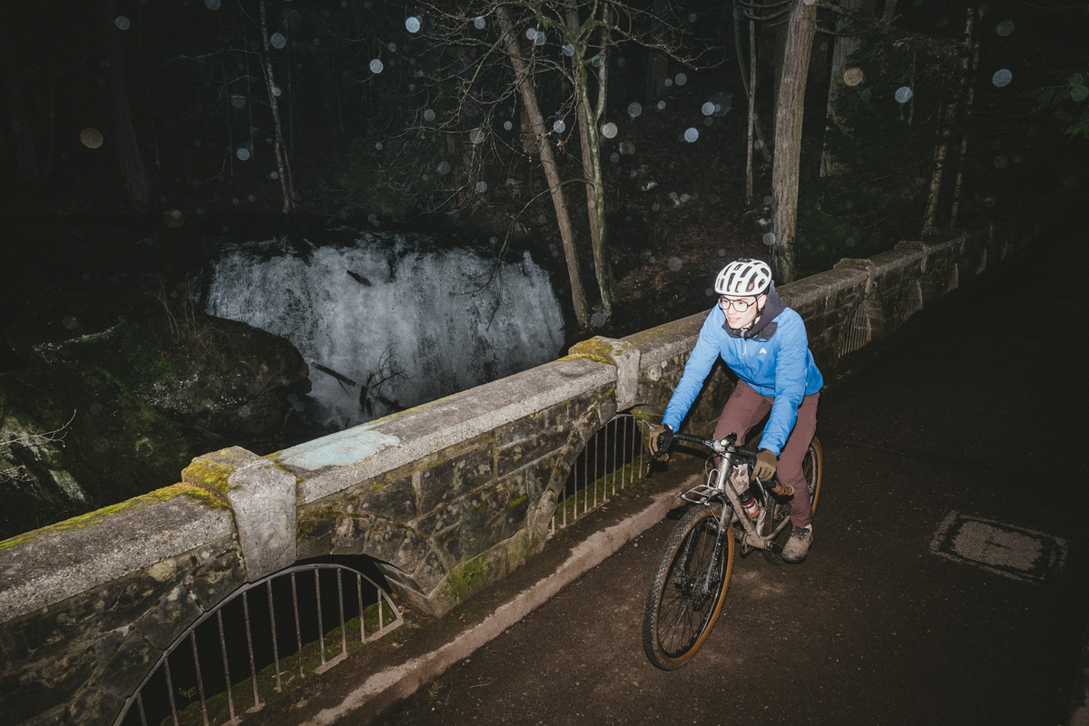 Bike lights (riding on waterfall trail)