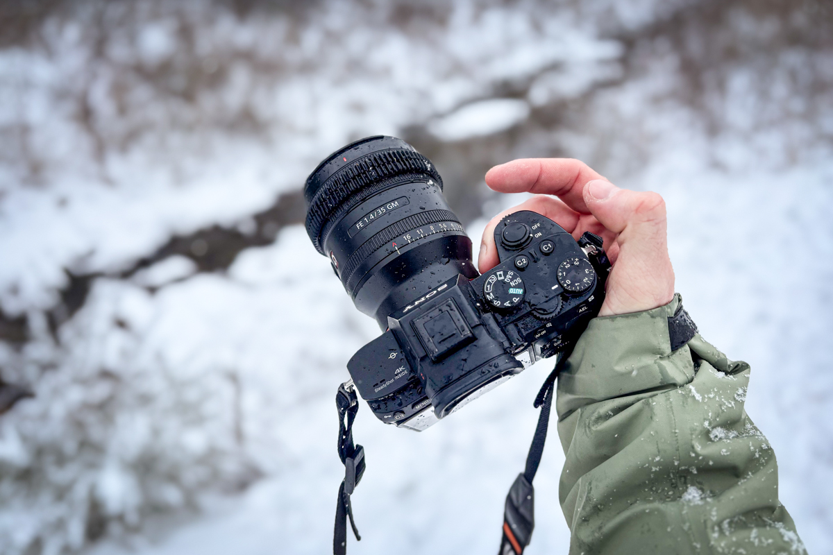 Snow and water on a Sony camera