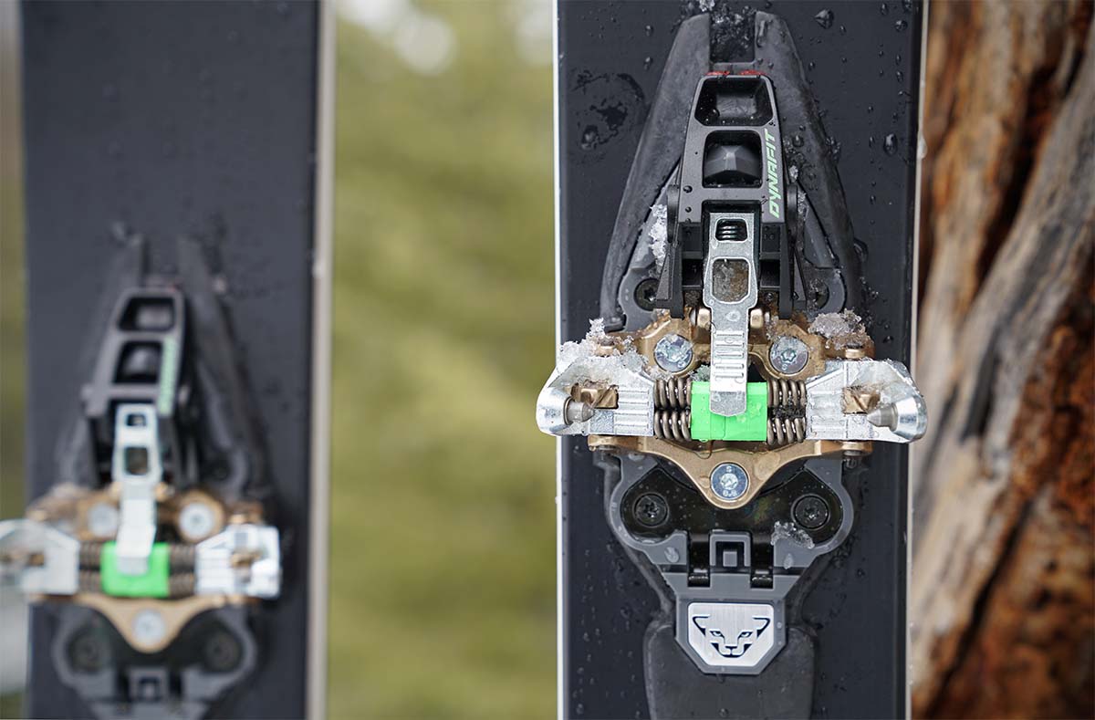 A close up shot of some dynafit bindings