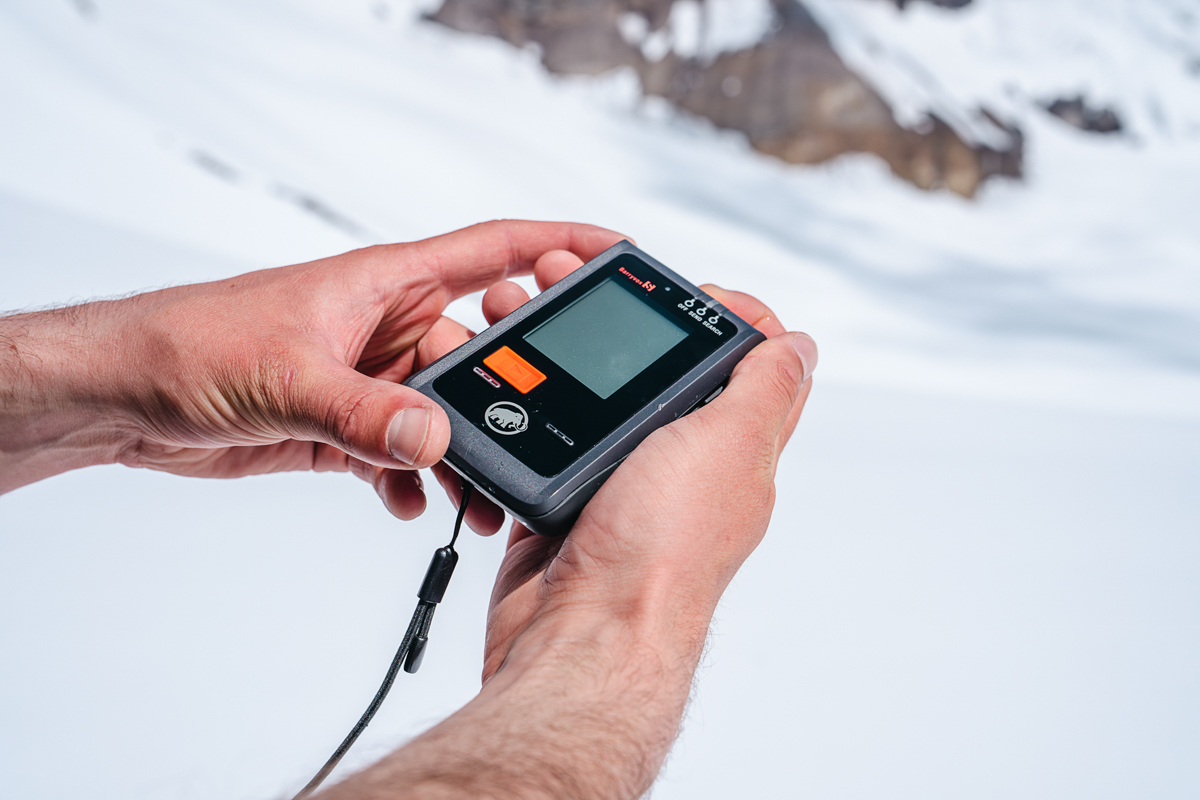 Backcountry skis (using a beacon)