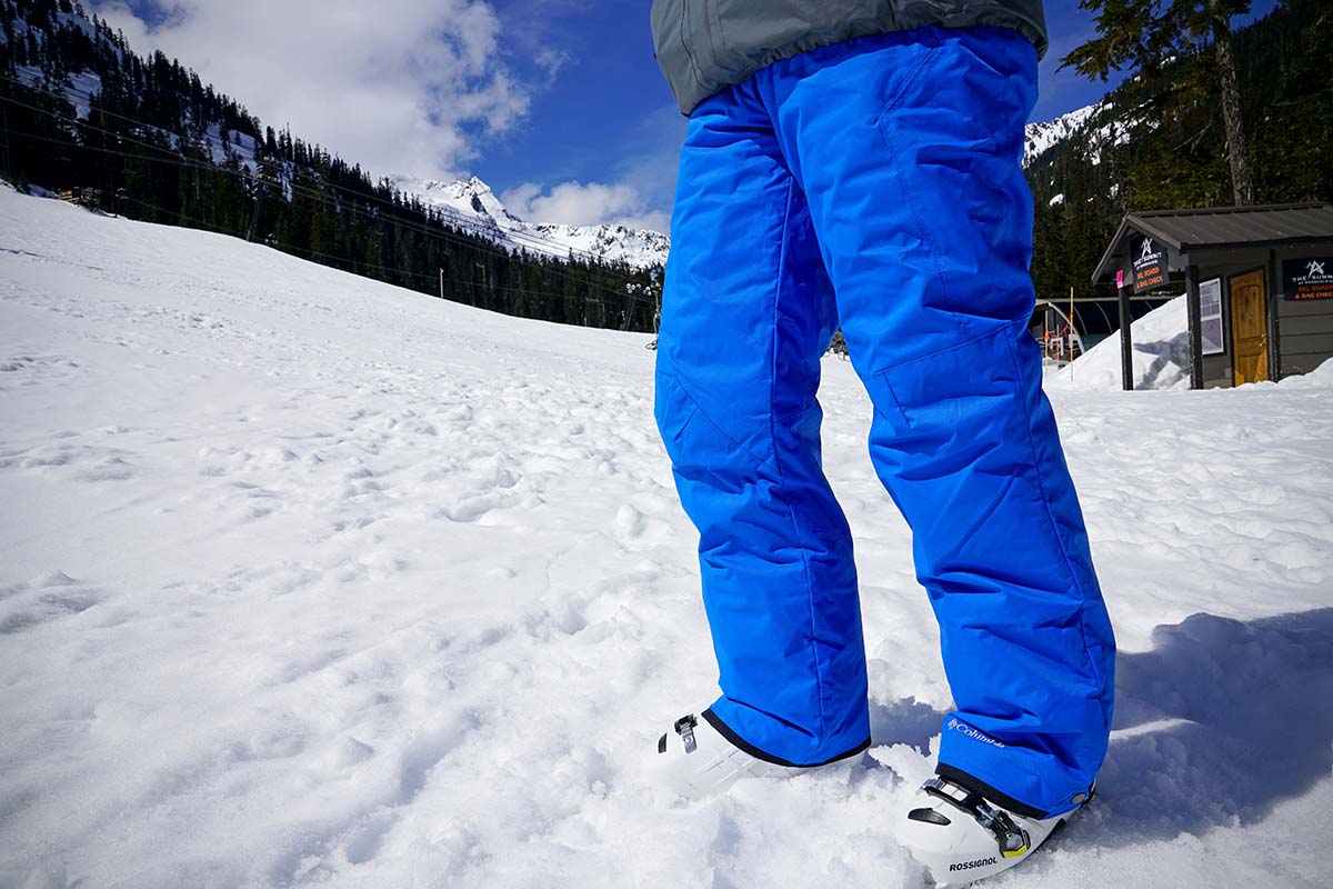 A blue pair of budget ski pants