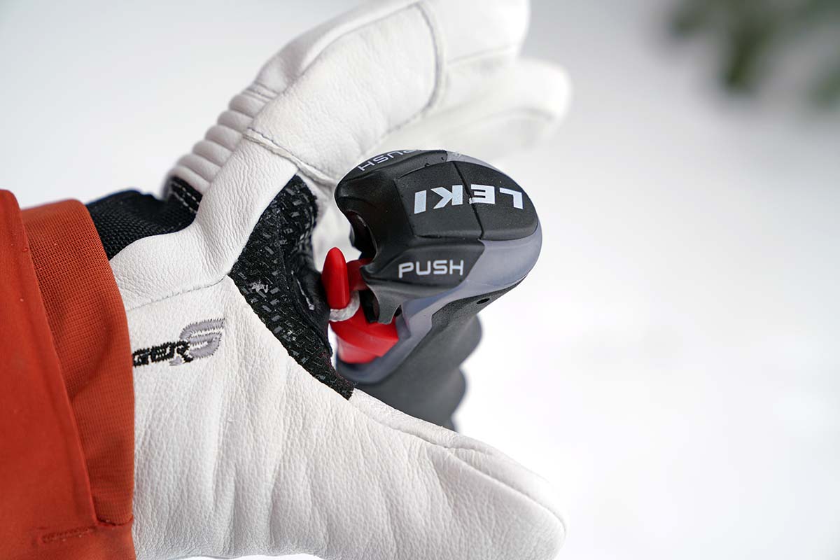 Ski gloves attached to ski poles