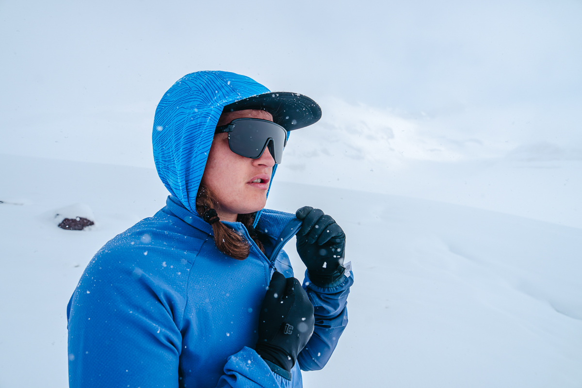 Sports sunglasses (wearing Smith Wildcats on Mount Rainier)