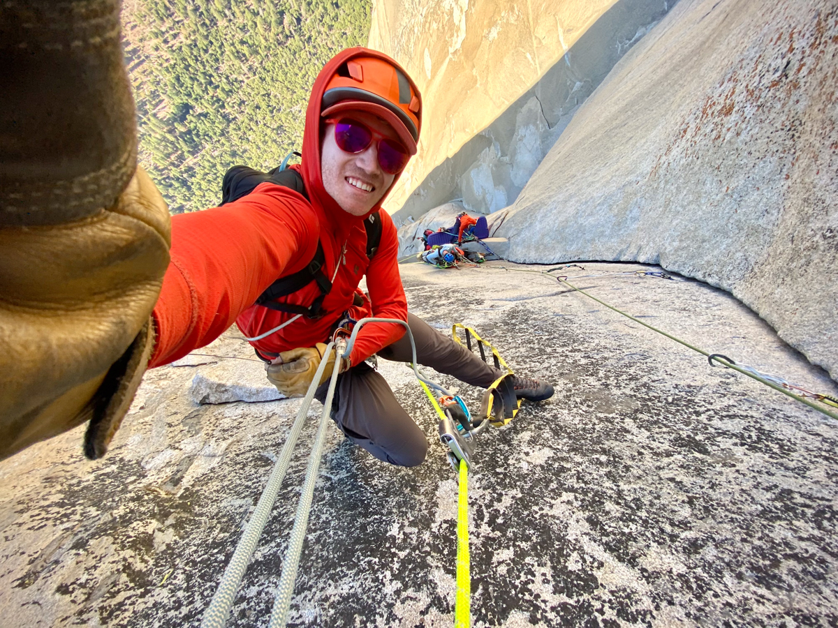 Sports sunglasses (wearing sunglasses while climbing)