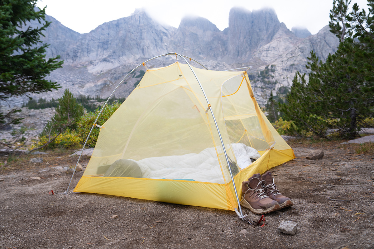 Ultralight tent (Big Agnes Fly Creek in Wyoming)