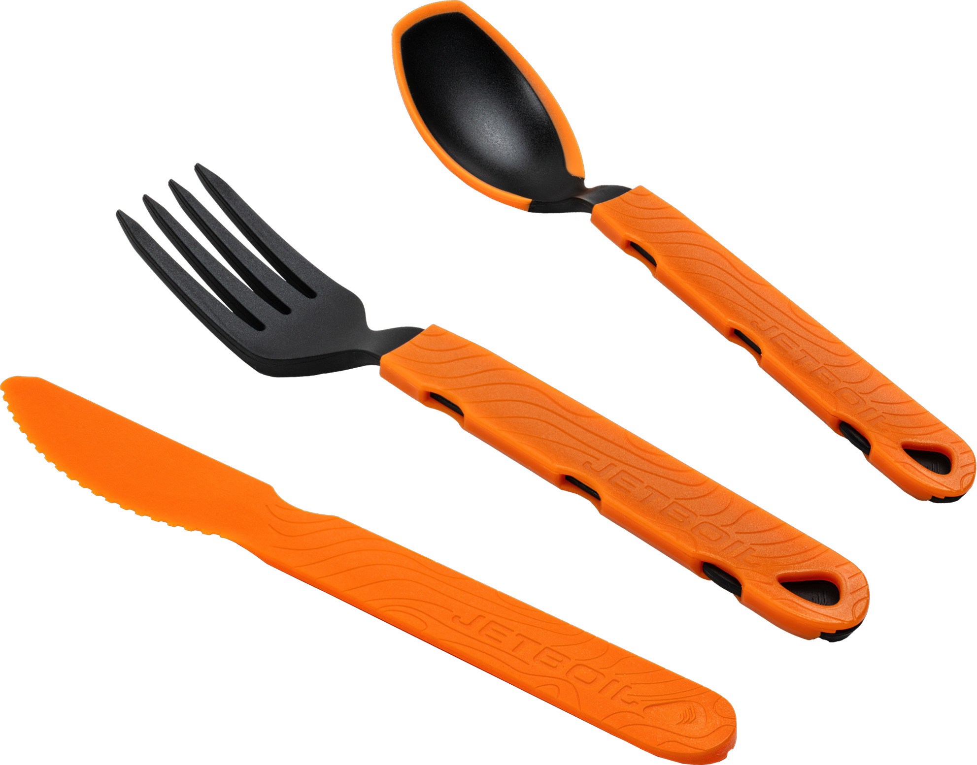 An orange utensil kit