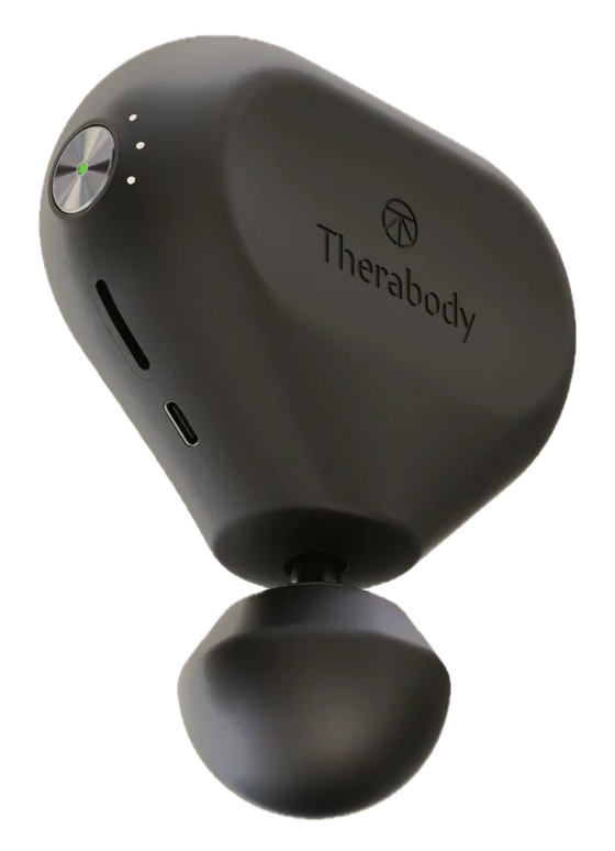 A stock image of a therabody massage gun mini version for runners