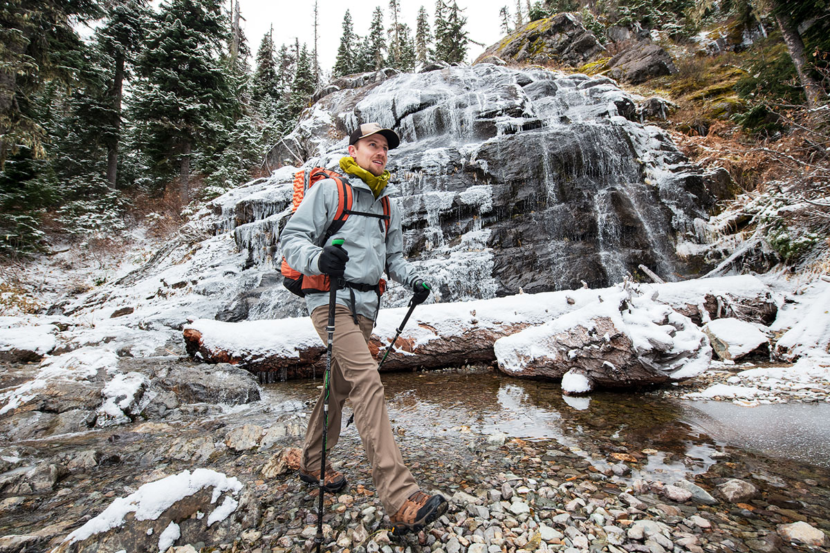 Arc'teryx Beta LT hardshell jacket (hiking in front of waterfall)