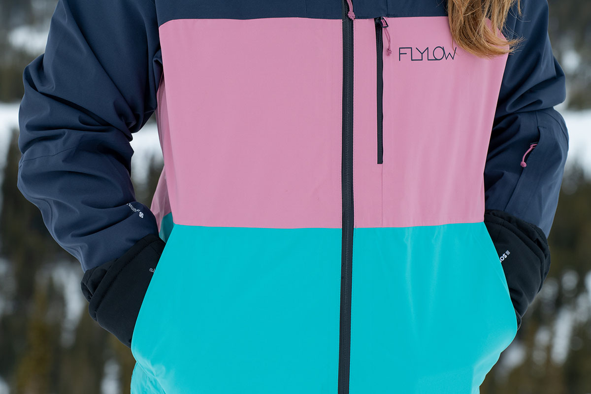 A closeup of the front of the Flylow Lucy jacket