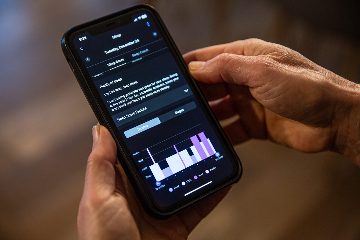 Garmin Fenix 7 Pro (sleep score in Garmin app)