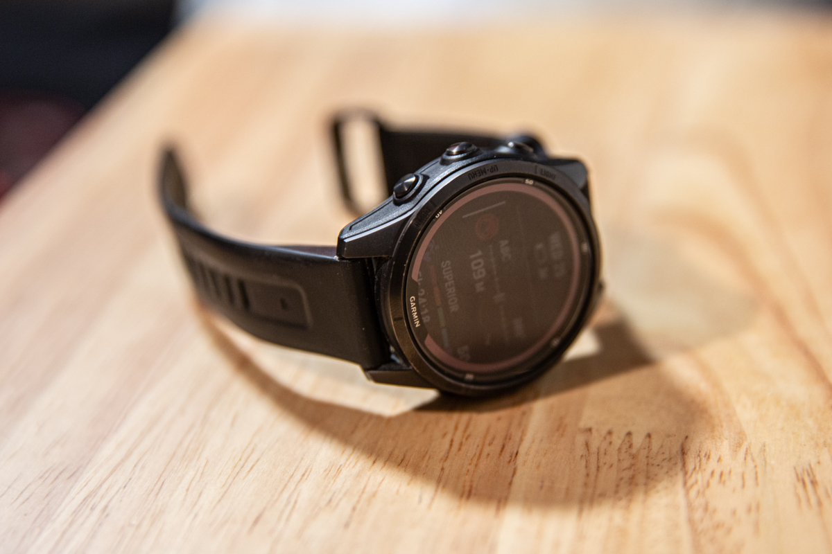 Garmin Fenix 7 Pro (watch on table)