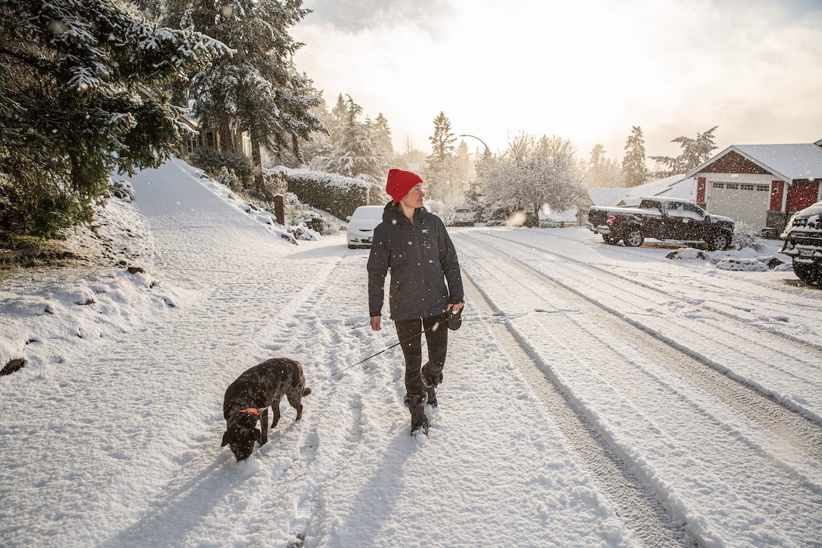 Walking the dog in the Kamik Momentum 3