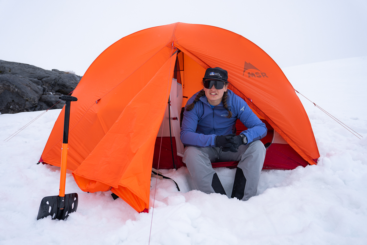 MSR Access 2 (sitting in tent)