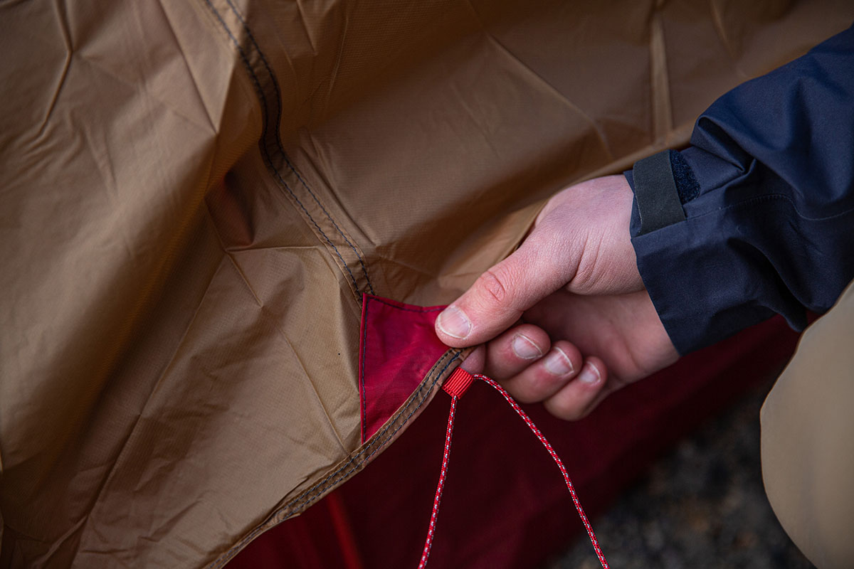 ​​MSR FreeLite 2 backpacking tent (guy out point)