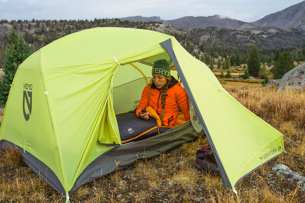 Outdoor Research Transcendent Hoodie (inside tent)