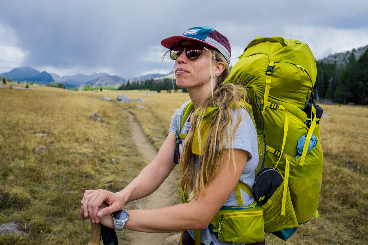 REI Co-op Flash 55 pack (standing in mountains)