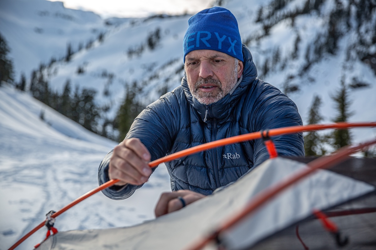 Rocking the Rab Mythic Alpine in chilly winter conditions