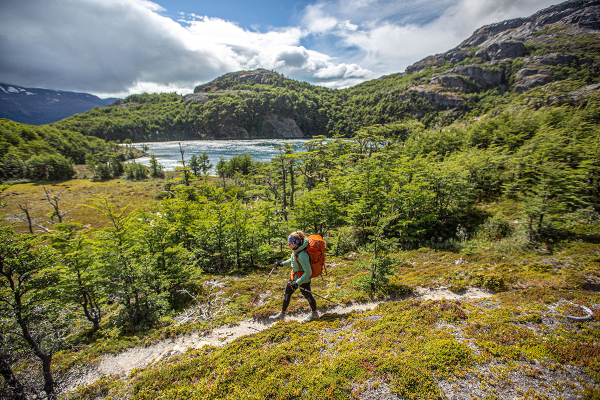 Vasque Breeze hiking boots (backpacking by lake)