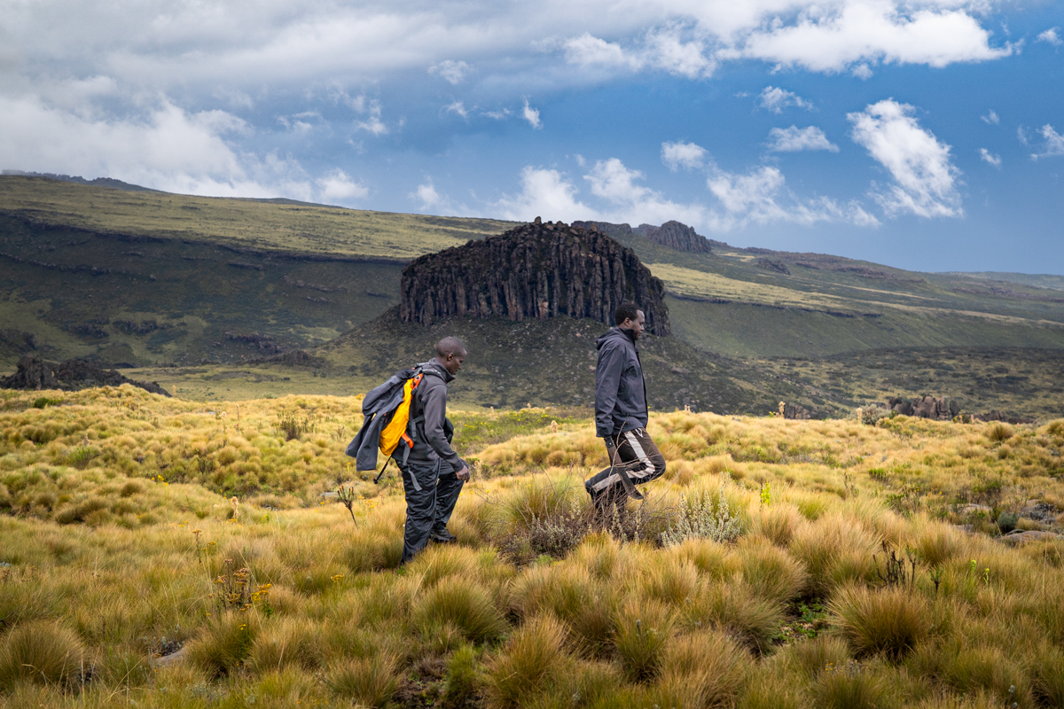 Martin and Nickson hiking near Dragon's Teeth