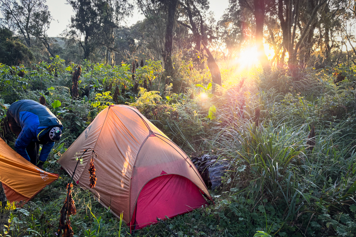 My MSR Freelite tent set up at Camp 2