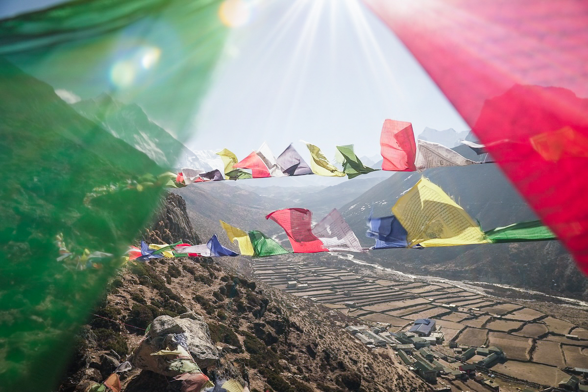 Nepal Trip Report (prayer flags near Dingboche)-2