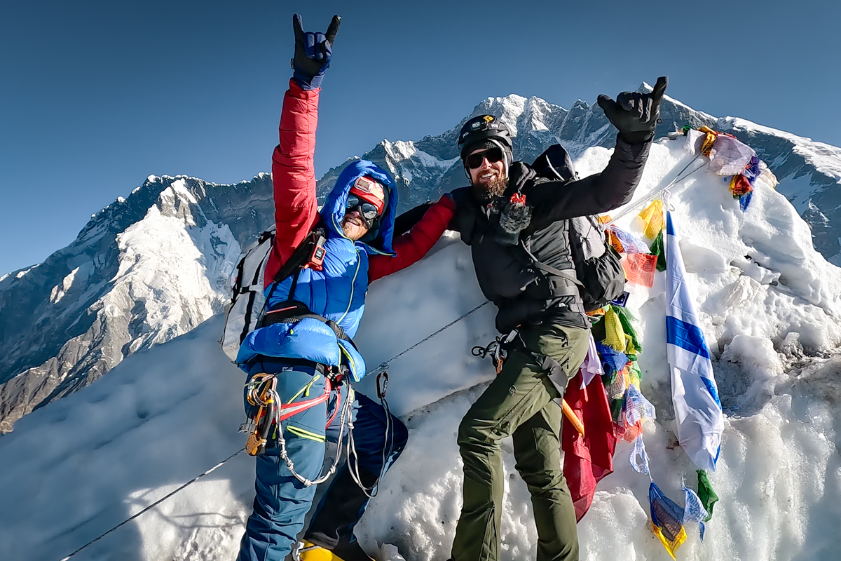 Nepal Trip Report (summit celebration at the top of Island Peak)