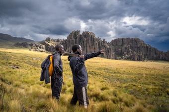 Martin and Nickson overlooking the Dragon's Teeth